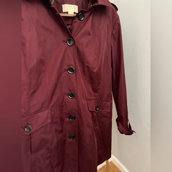 Burgundy Michael Michael Kors Trench ~ Size XL - Picture 3 of 12